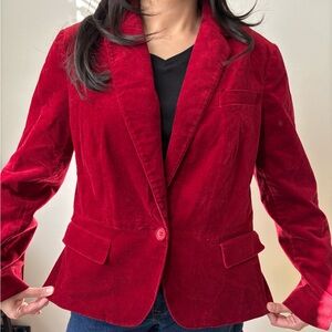 Red Burgundy Preppy Veloir velvet Grunge blazer whimsigoth red lining Med Large
